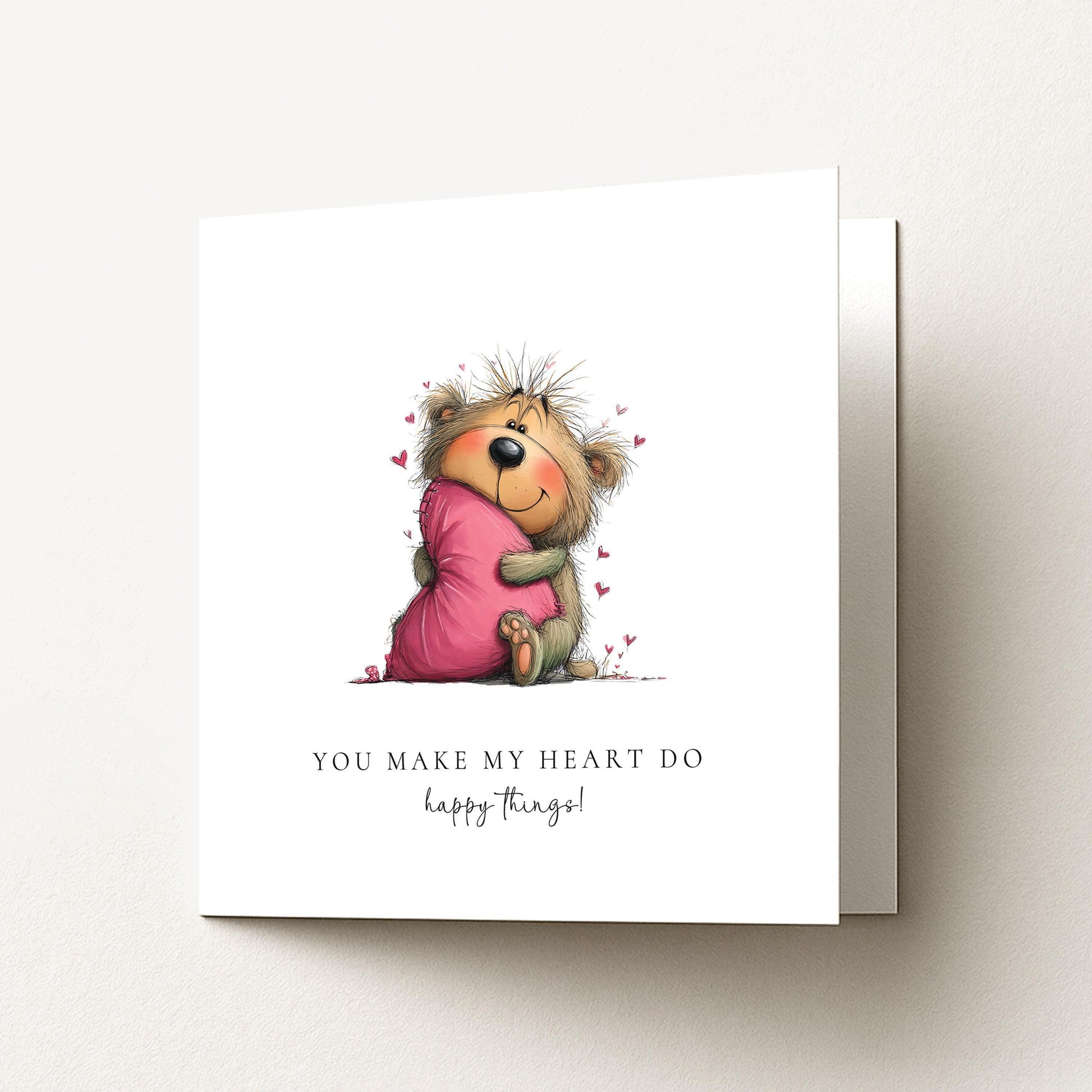 Happy Heart Card – Personalised Love Greeting Card With Premium Matte Finish
