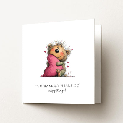 Happy Heart Card – Personalised Love Greeting Card With Premium Matte Finish