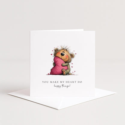 Happy Heart Card – Personalised Love Greeting Card With Premium Matte Finish