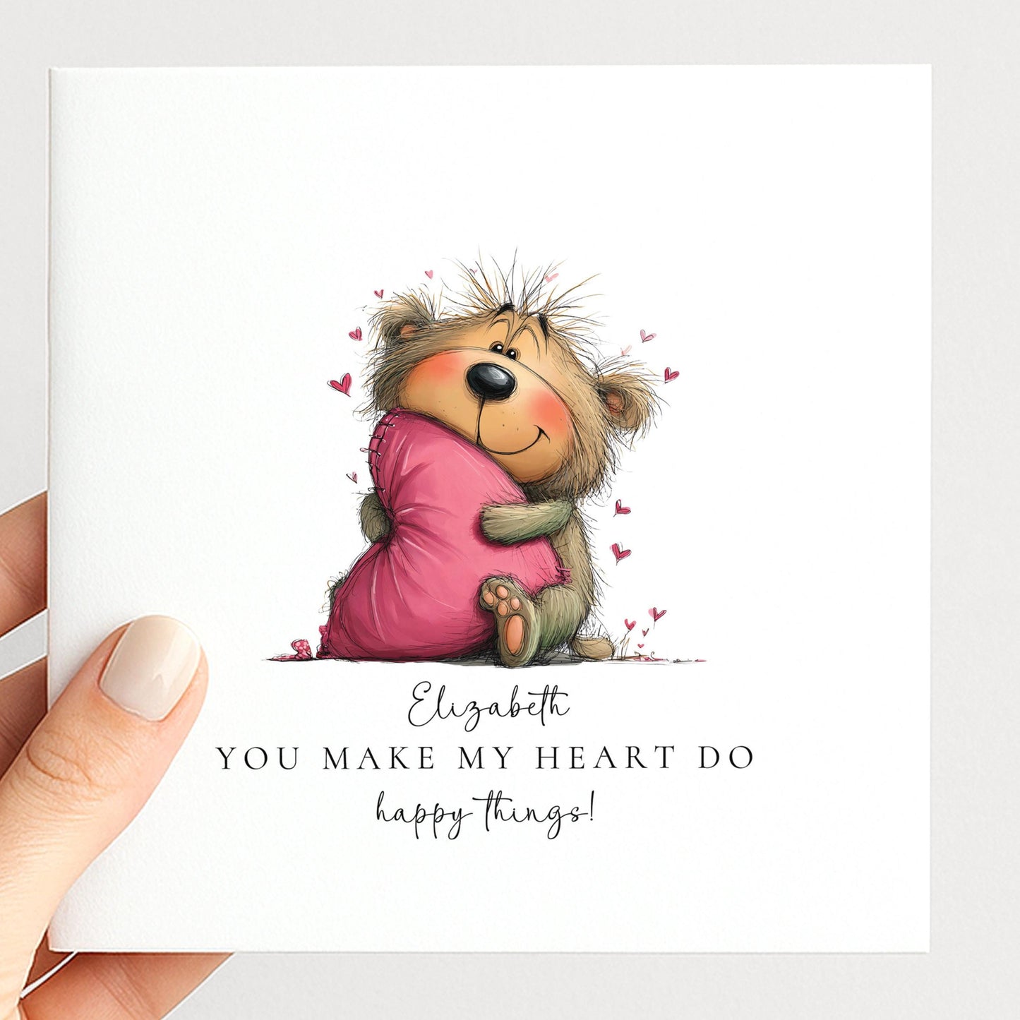 Happy Heart Card – Personalised Love Greeting Card With Premium Matte Finish