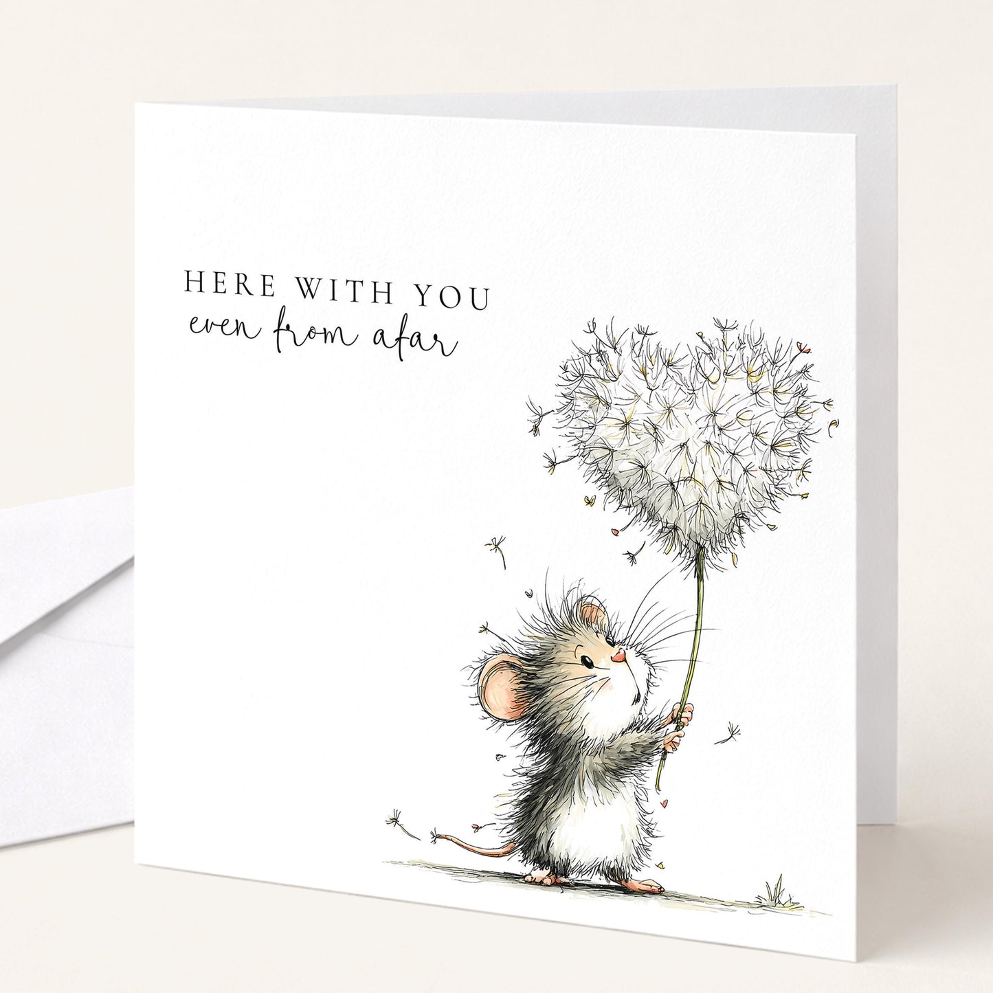 Here With You Card – Supportive Message Matte Finish Greeting Card