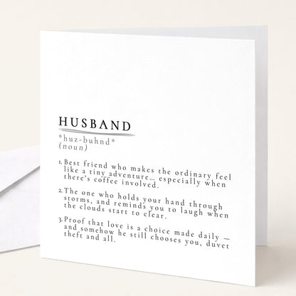Husband Definition Card – Minimalist Romantic Anniversary Greeting Card