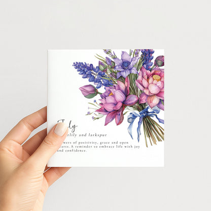 July Birth Flower Card – Elegant Floral Birthday Greeting on Premium Matte Card