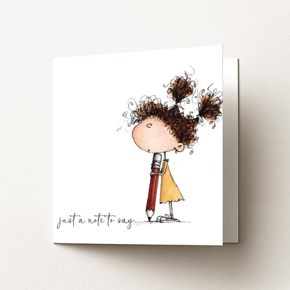 Just A Note Card – Personalised Greeting Card With Cute Illustration & Soft Matte Finish