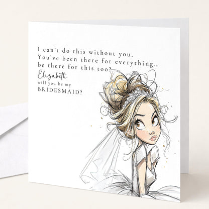 Maid Of Honour Proposal Card – Personalised Wedding Keepsake Bridal Party Card