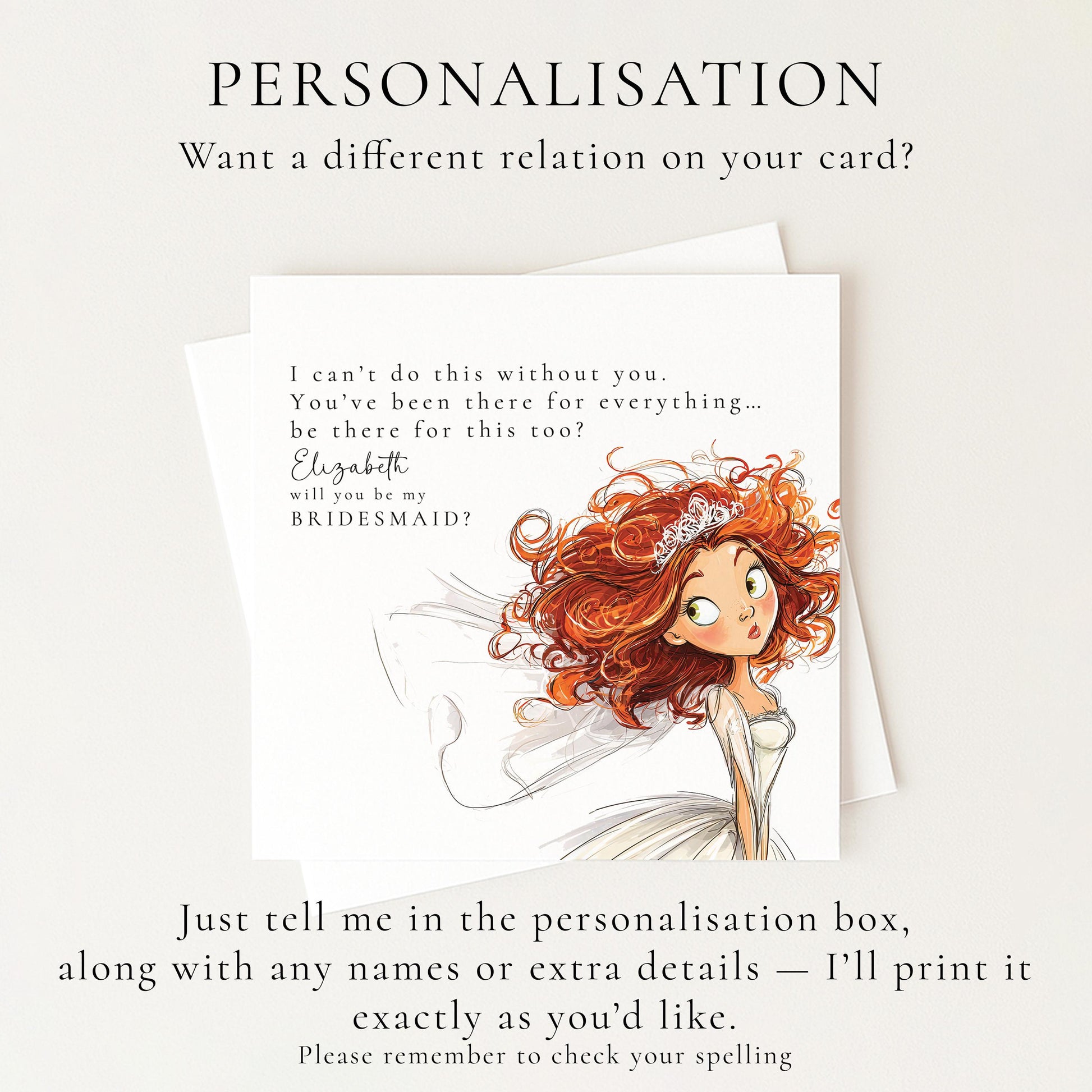 Maid Of Honour Proposal Card – Personalised Wedding Keepsake With Elegant Matte Finish