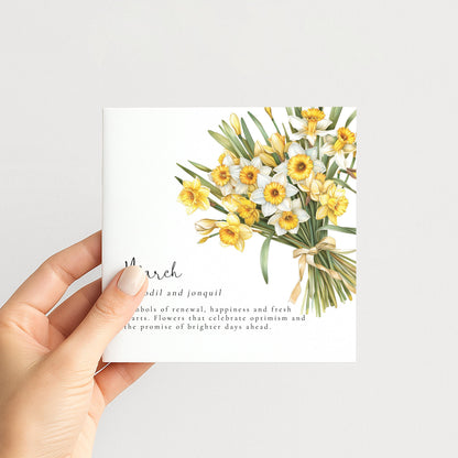 March Birth Flower Card