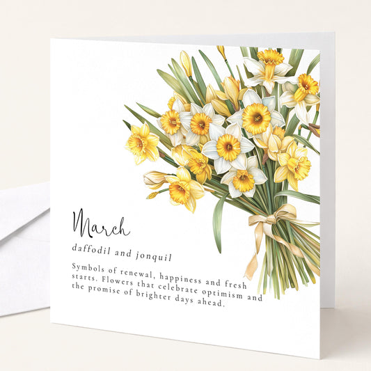 March Birth Flower Card