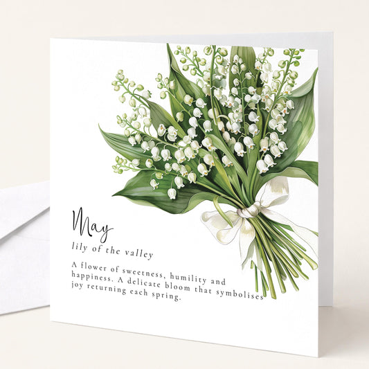 May Birth Flower Card