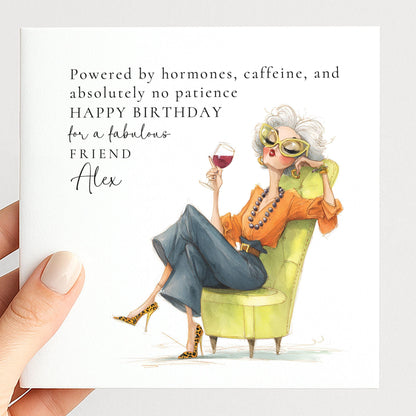 Menopause Birthday Card – Funny Personalised Greeting for Friend | Whimsi Lilley