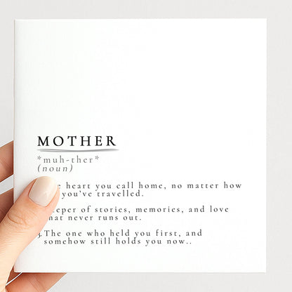 Mother Definition Card – Minimalist Greeting Card With Warm Thoughtful Message
