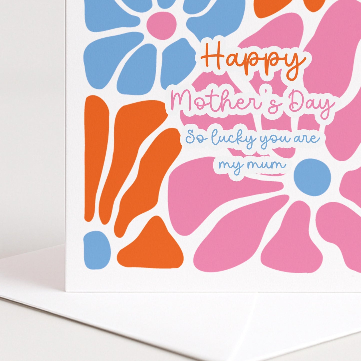 Mothers Day Card – Bright Retro Flower Mum Card | Personalised Handmade Greeting