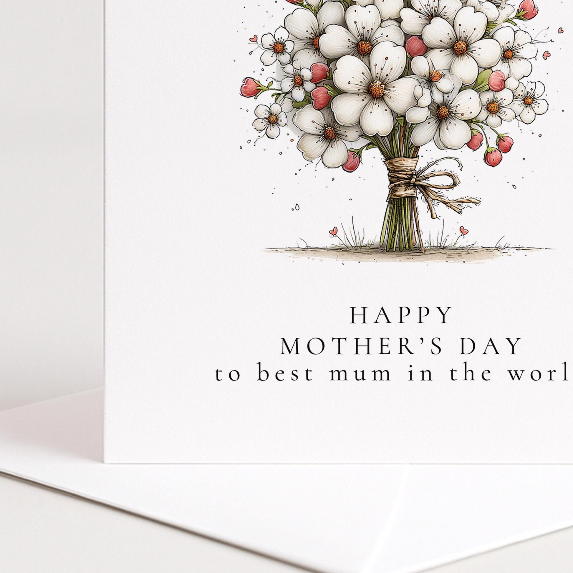 Mother’s Day Card - Mum Card With Classic Floral Design & Matte Finish
