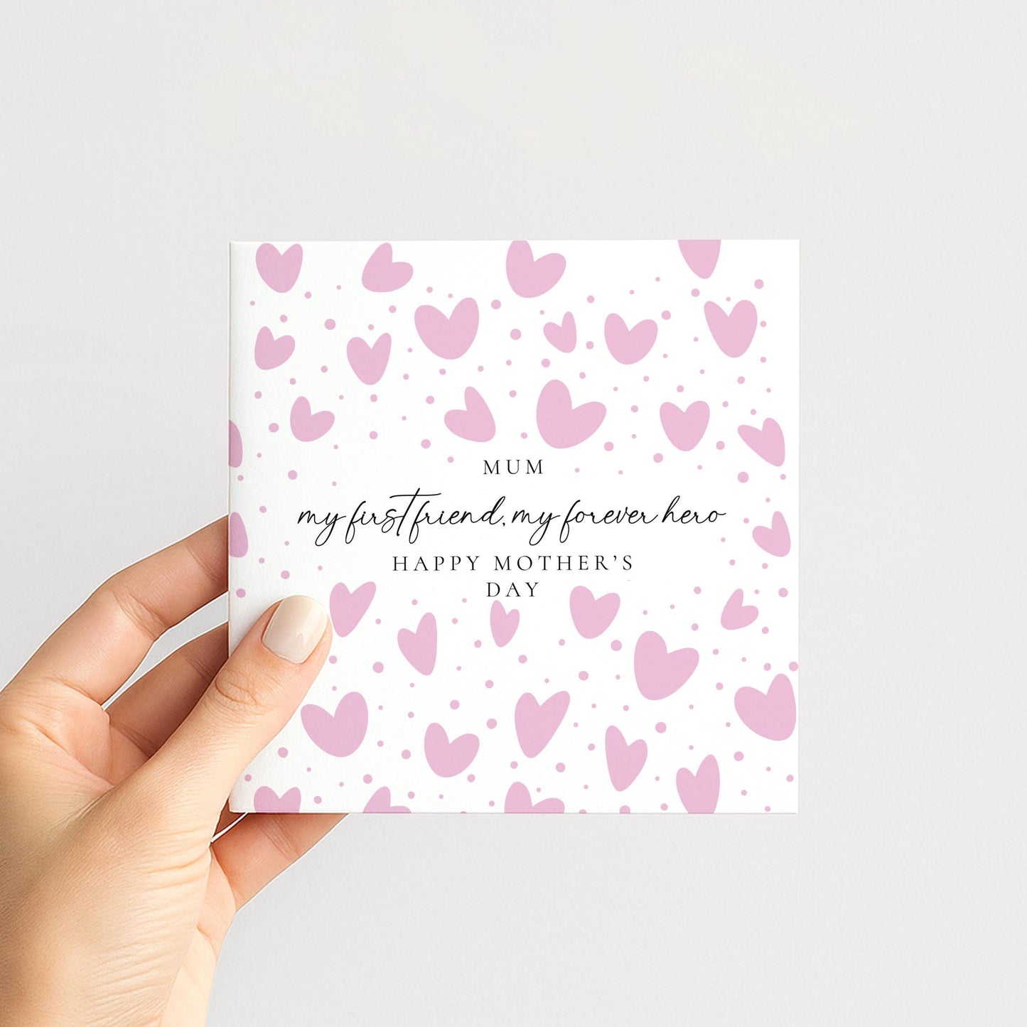 Mother's Day Card – Personalised Mum Card With Pink Heart & Heartfelt Message