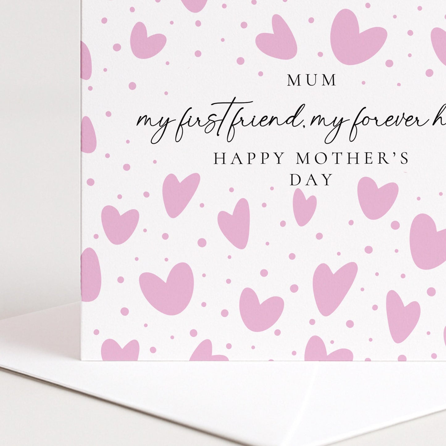Mother's Day Card – Personalised Mum Card With Pink Heart & Heartfelt Message