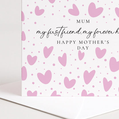 Mother's Day Card – Personalised Mum Card With Pink Heart & Heartfelt Message