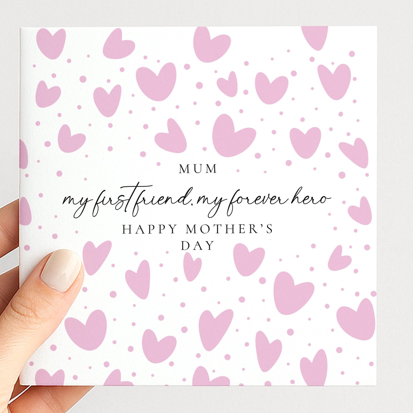 Mother's Day Card – Personalised Mum Card With Pink Heart & Heartfelt Message