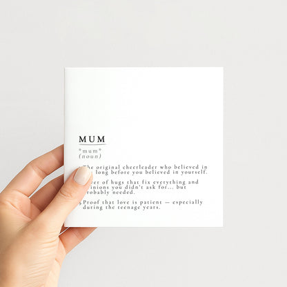 Mum Definition Card – Sentimental Greeting Card With Premium Matte Finish