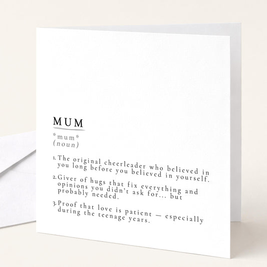 Mum Definition Card – Sentimental Greeting Card With Premium Matte Finish