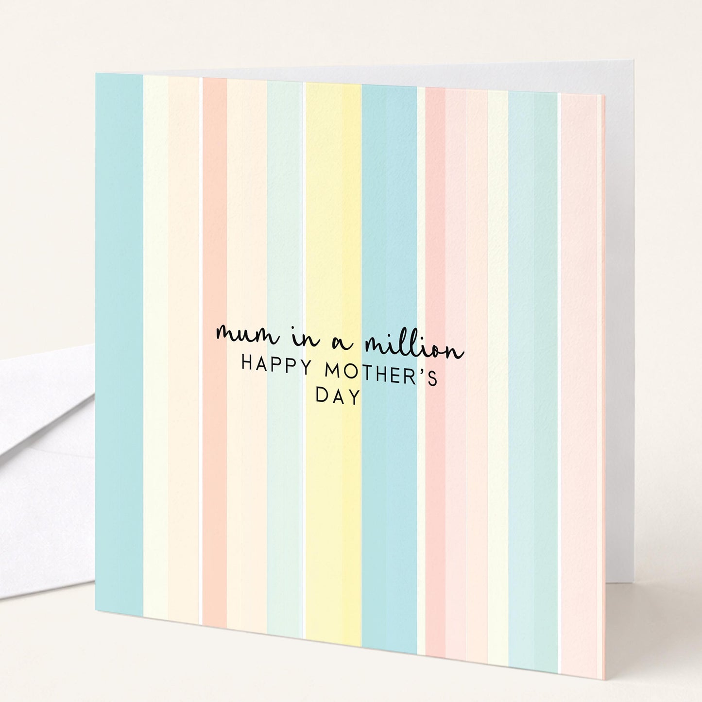 Mum In A Million Card – Modern Pastel Mother's Day Greeting With Heartfelt Message