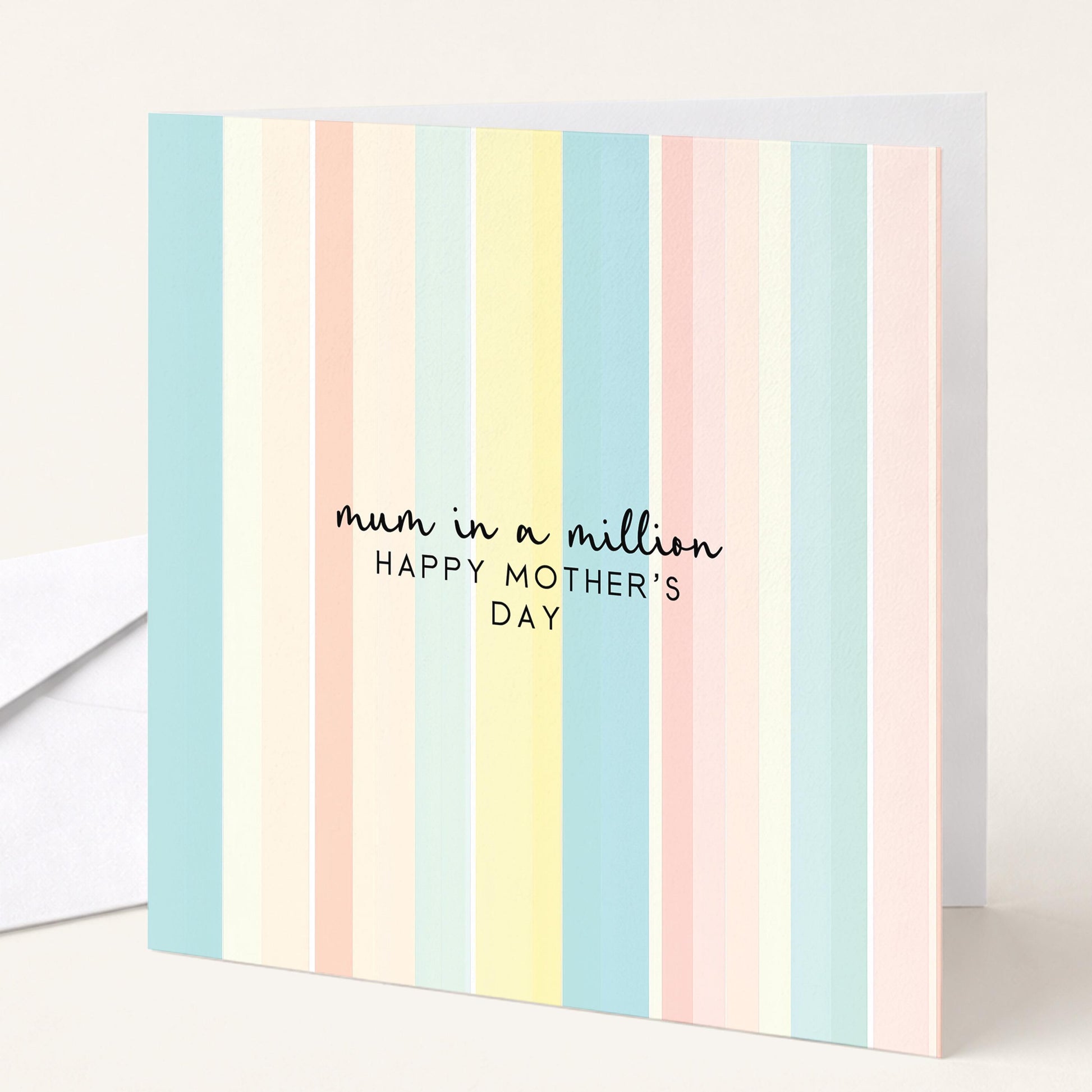 Mum In A Million Card – Modern Pastel Mother's Day Greeting With Heartfelt Message