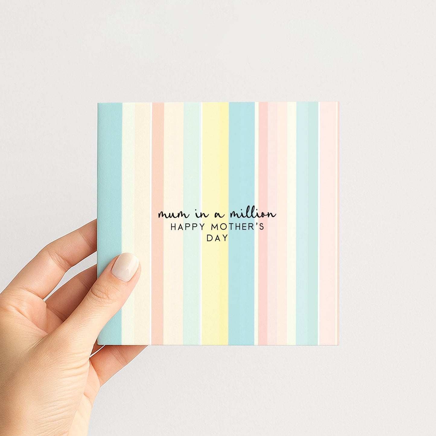 Mum In A Million Card – Modern Pastel Mother's Day Greeting With Heartfelt Message