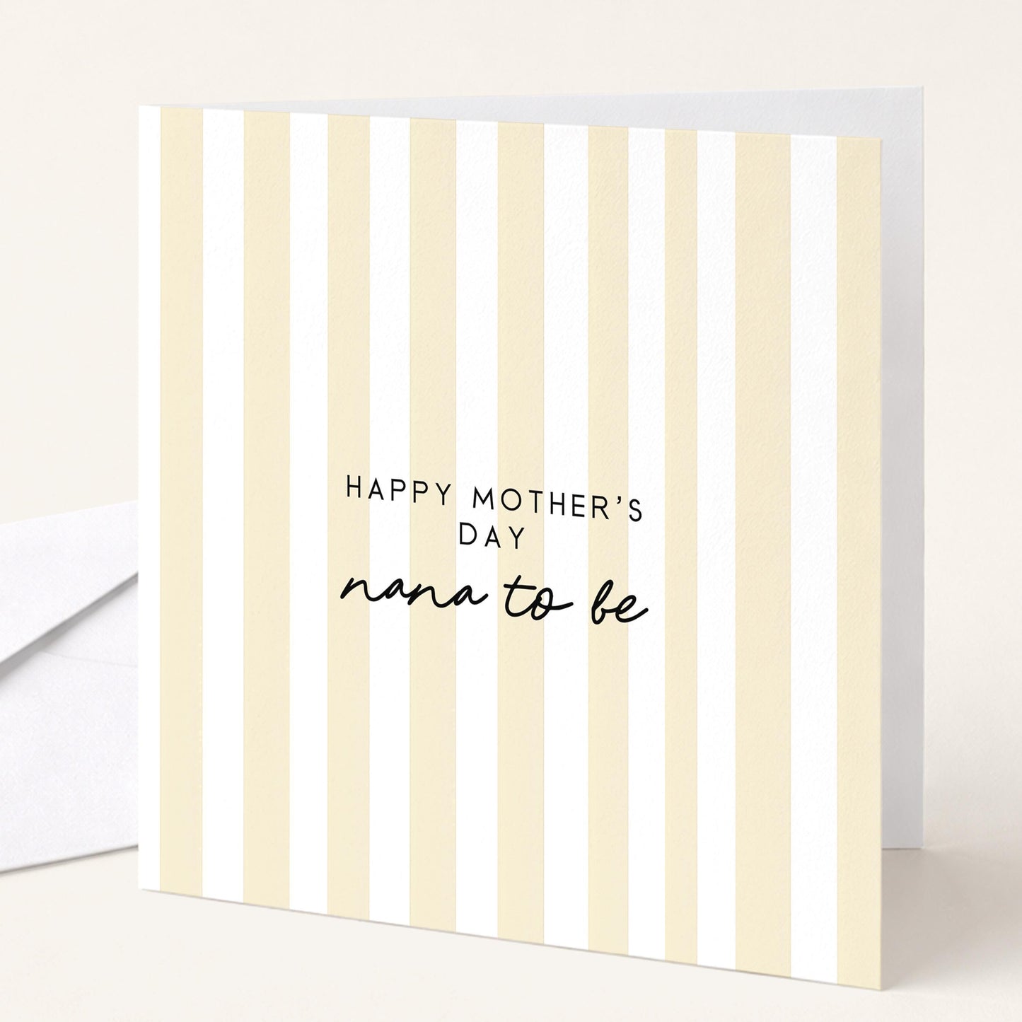 Nana to Be Card – Personalised Mother's Day Greeting With Pink Stripe Design