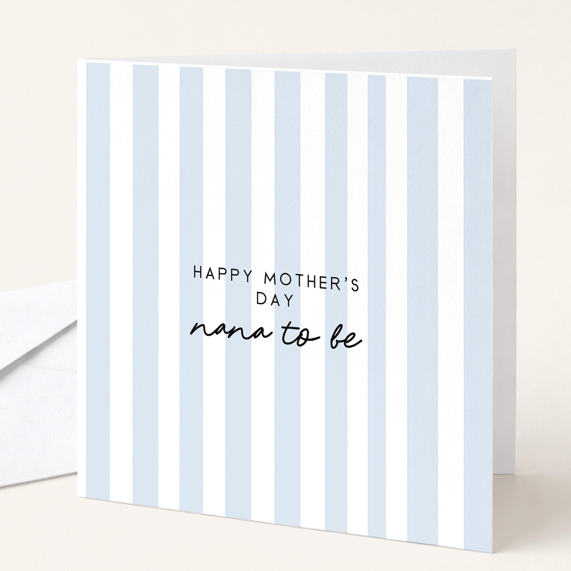 Nana to Be Card – Personalised Mother's Day Greeting With Pink Stripe Design