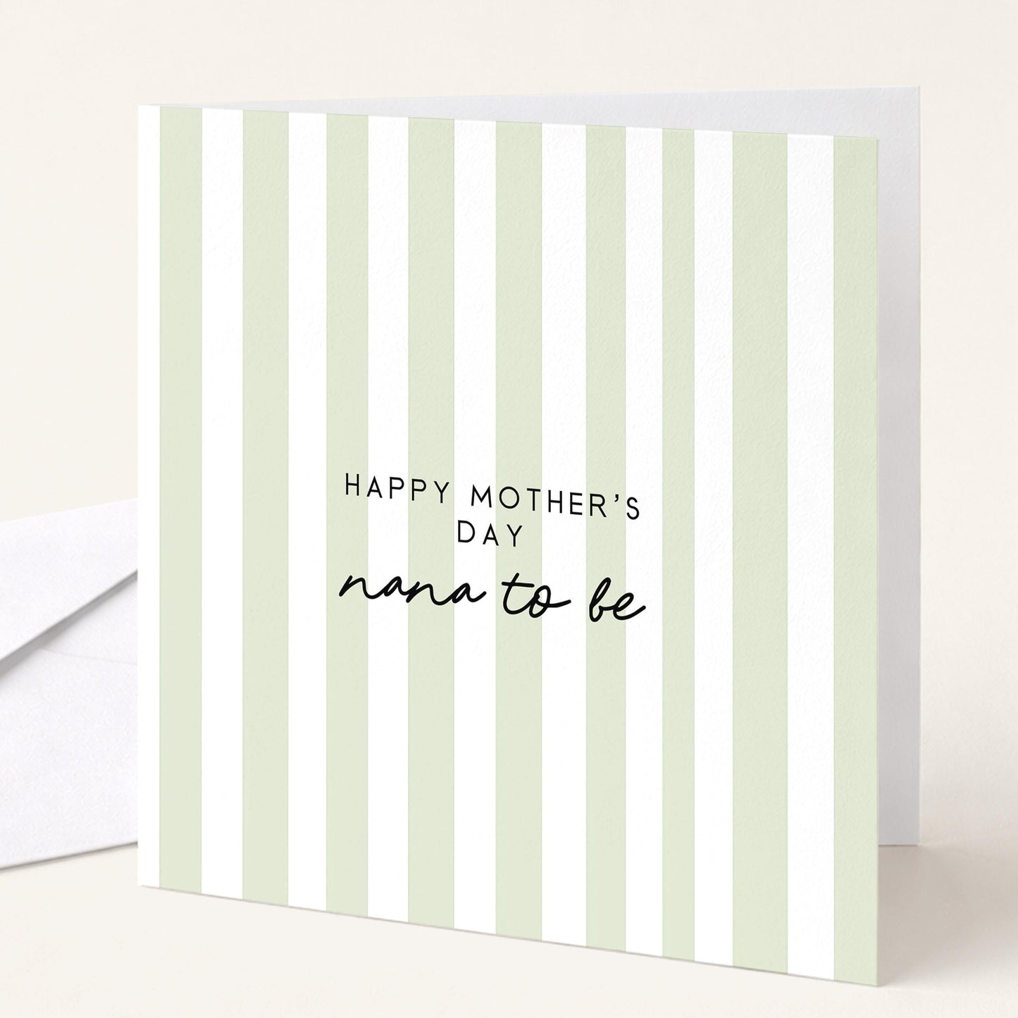 Nana to Be Card – Personalised Mother's Day Greeting With Pink Stripe Design