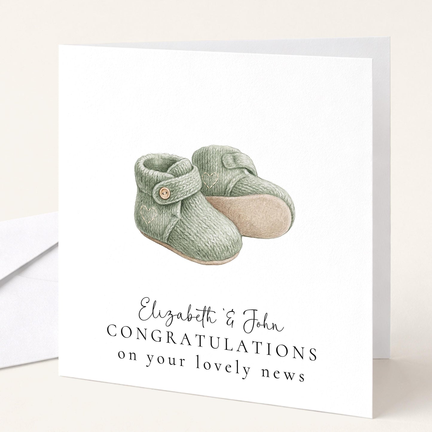 New Baby Congratulations Card – Personalised Baby Shower Card | Soft Matte Finish