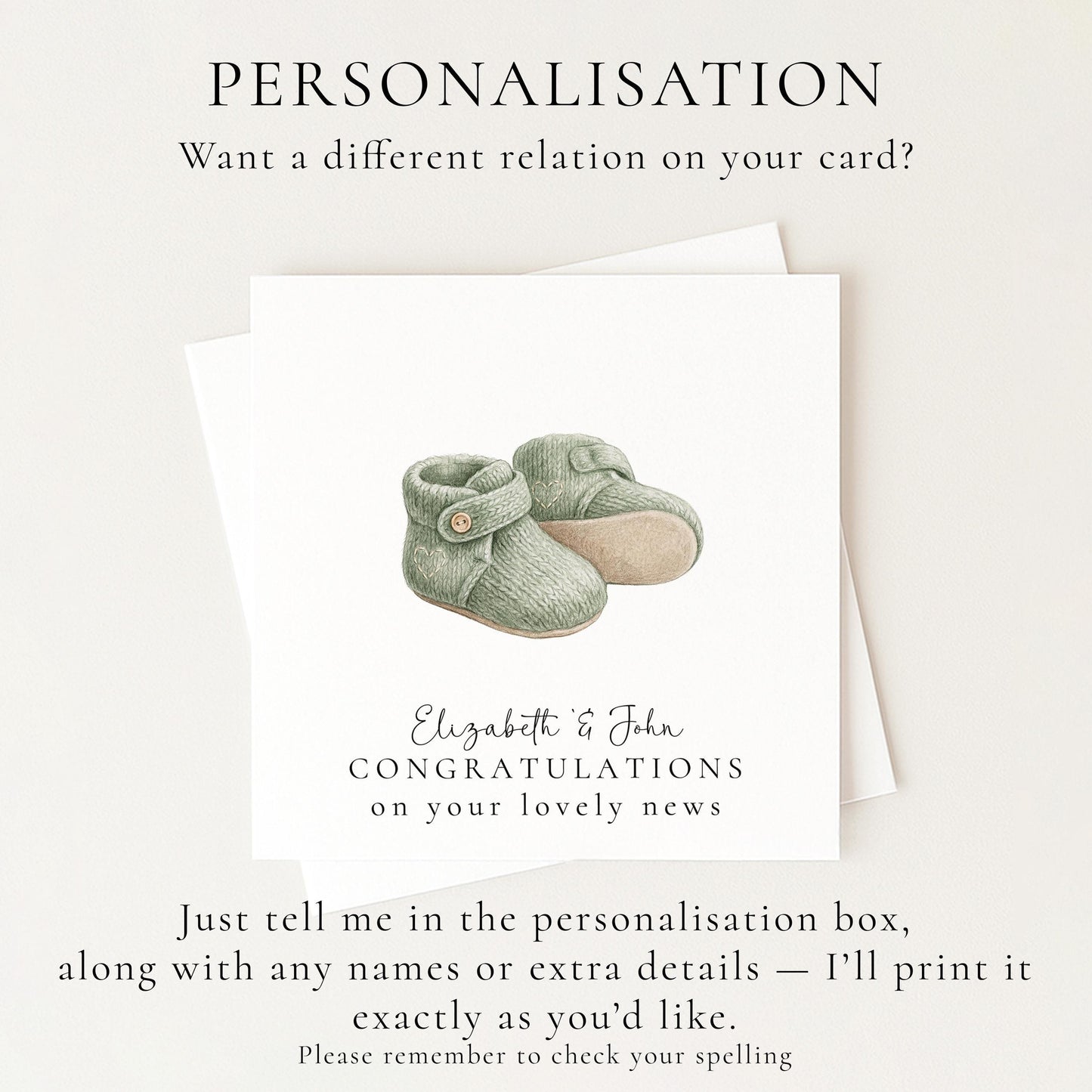 New Baby Congratulations Card – Personalised Baby Shower Card | Soft Matte Finish