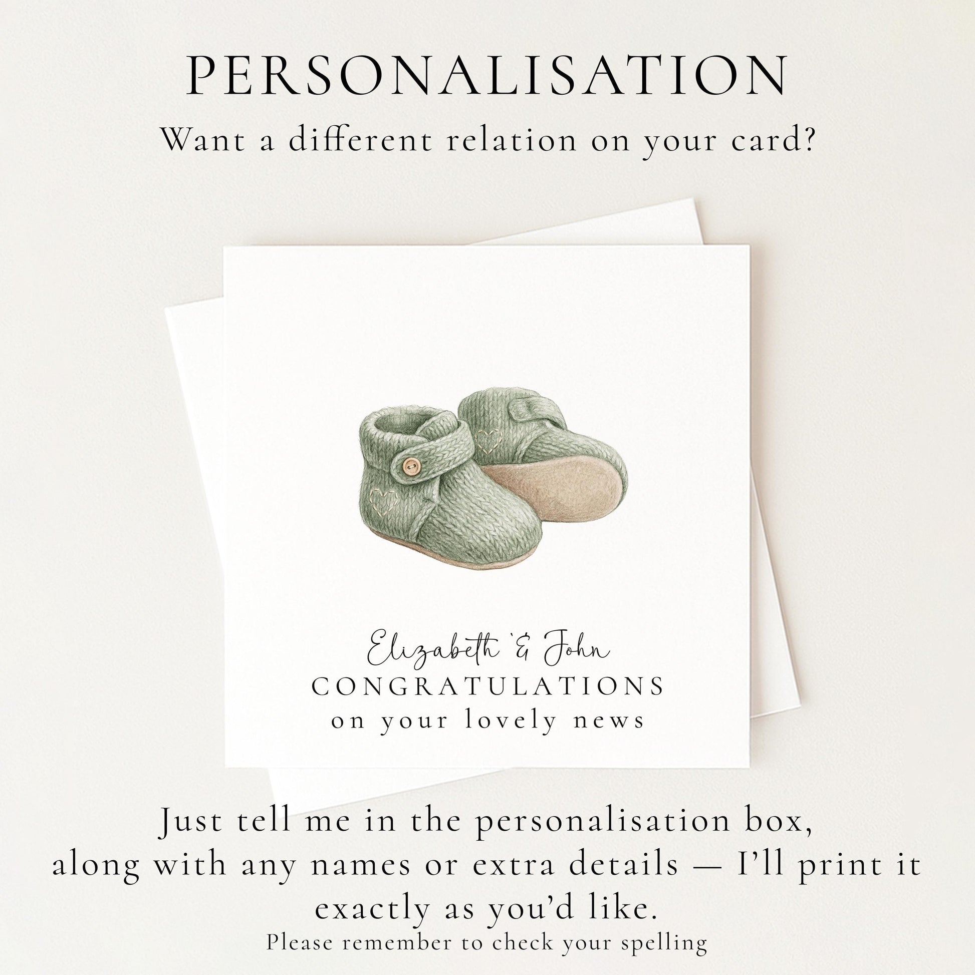 New Baby Congratulations Card – Personalised Baby Shower Card | Soft Matte Finish