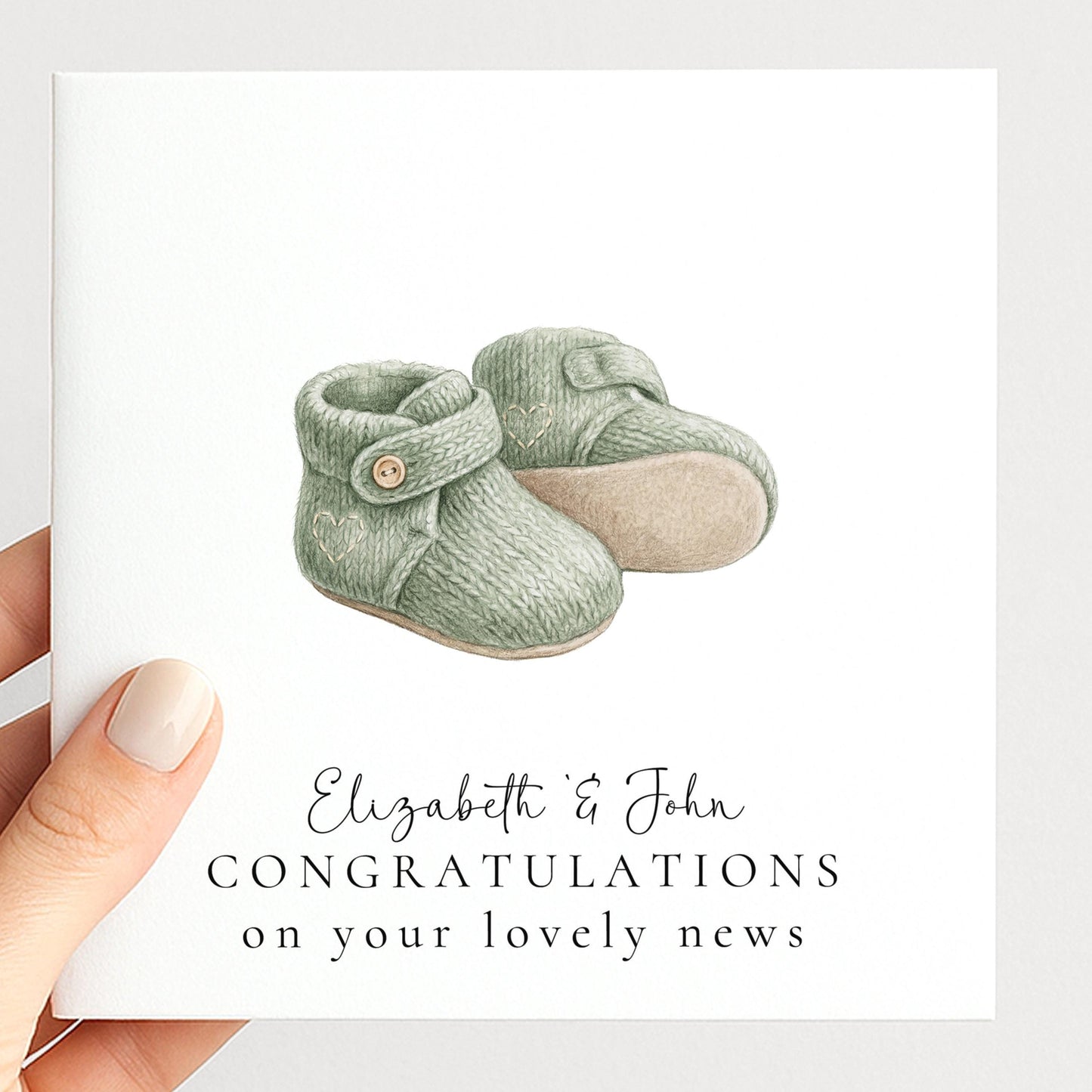 New Baby Congratulations Card – Personalised Baby Shower Card | Soft Matte Finish