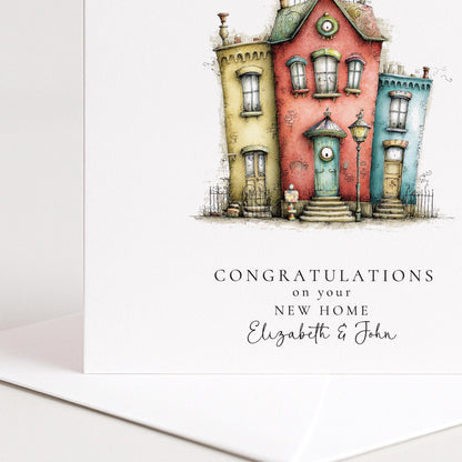 New Home Card – Personalised Greeting Card | Whimsical Illustrated Houses
