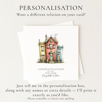 New Home Card – Personalised Greeting Card | Whimsical Illustrated Houses