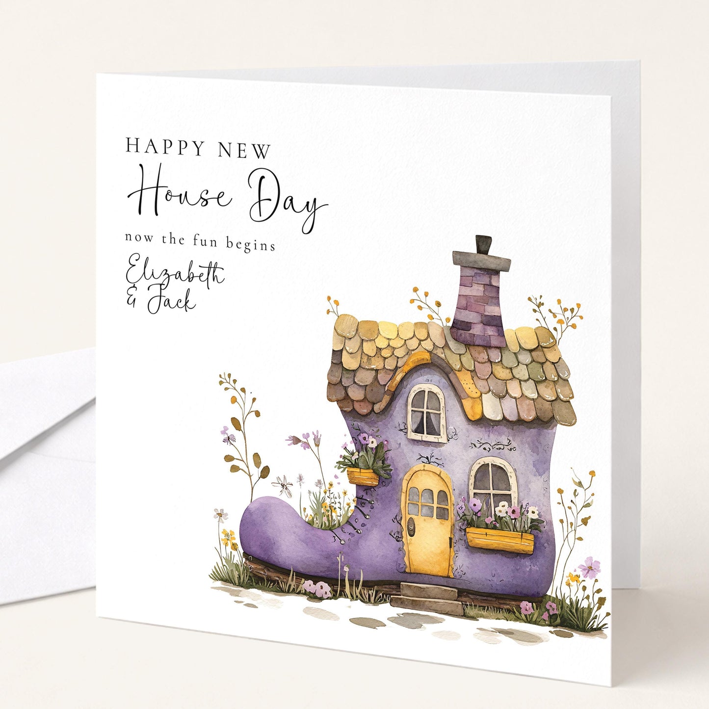 New Home Card Purple Boot