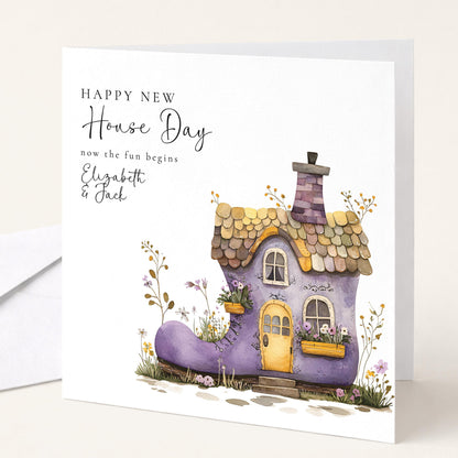 New Home Card Purple Boot