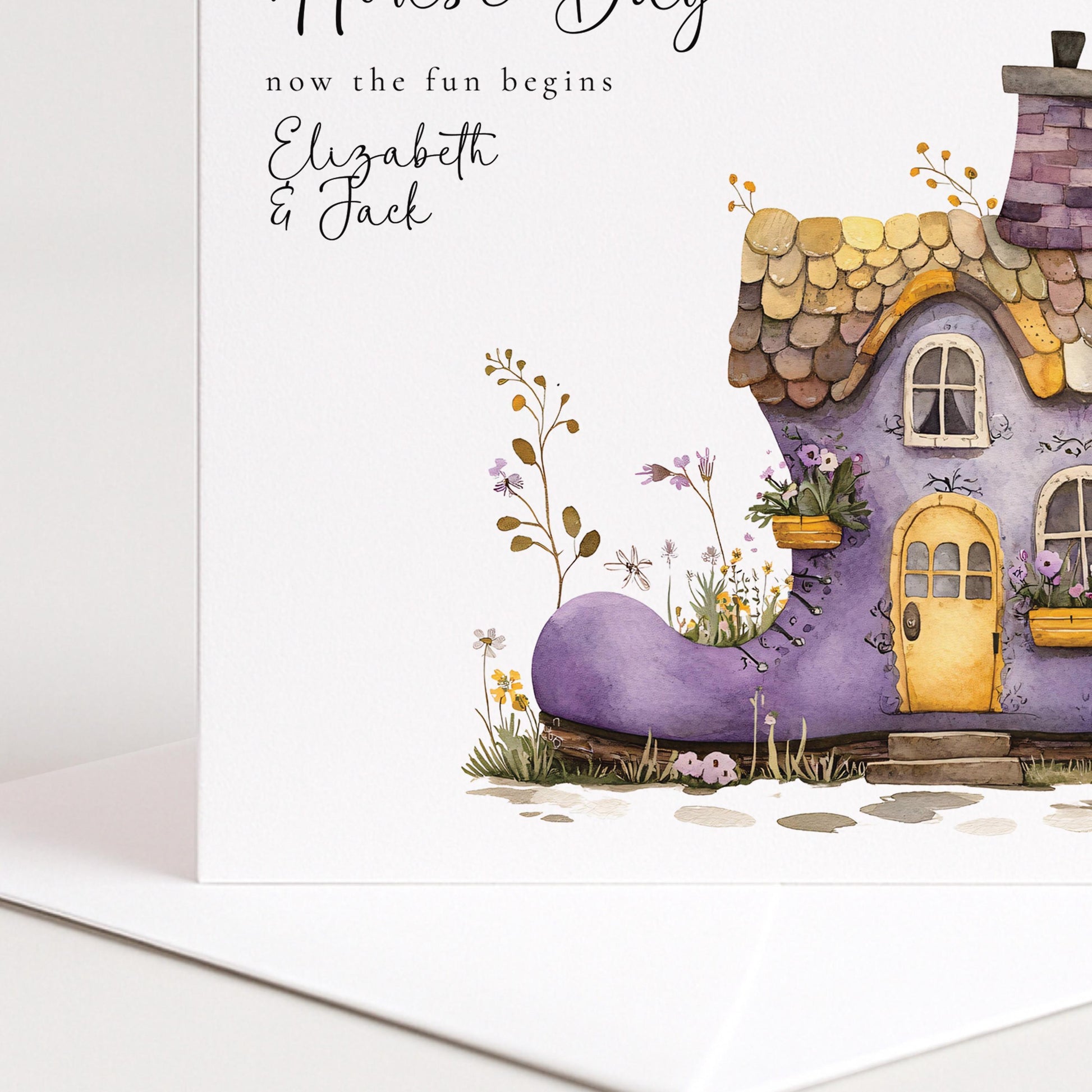 New Home Card Purple Boot