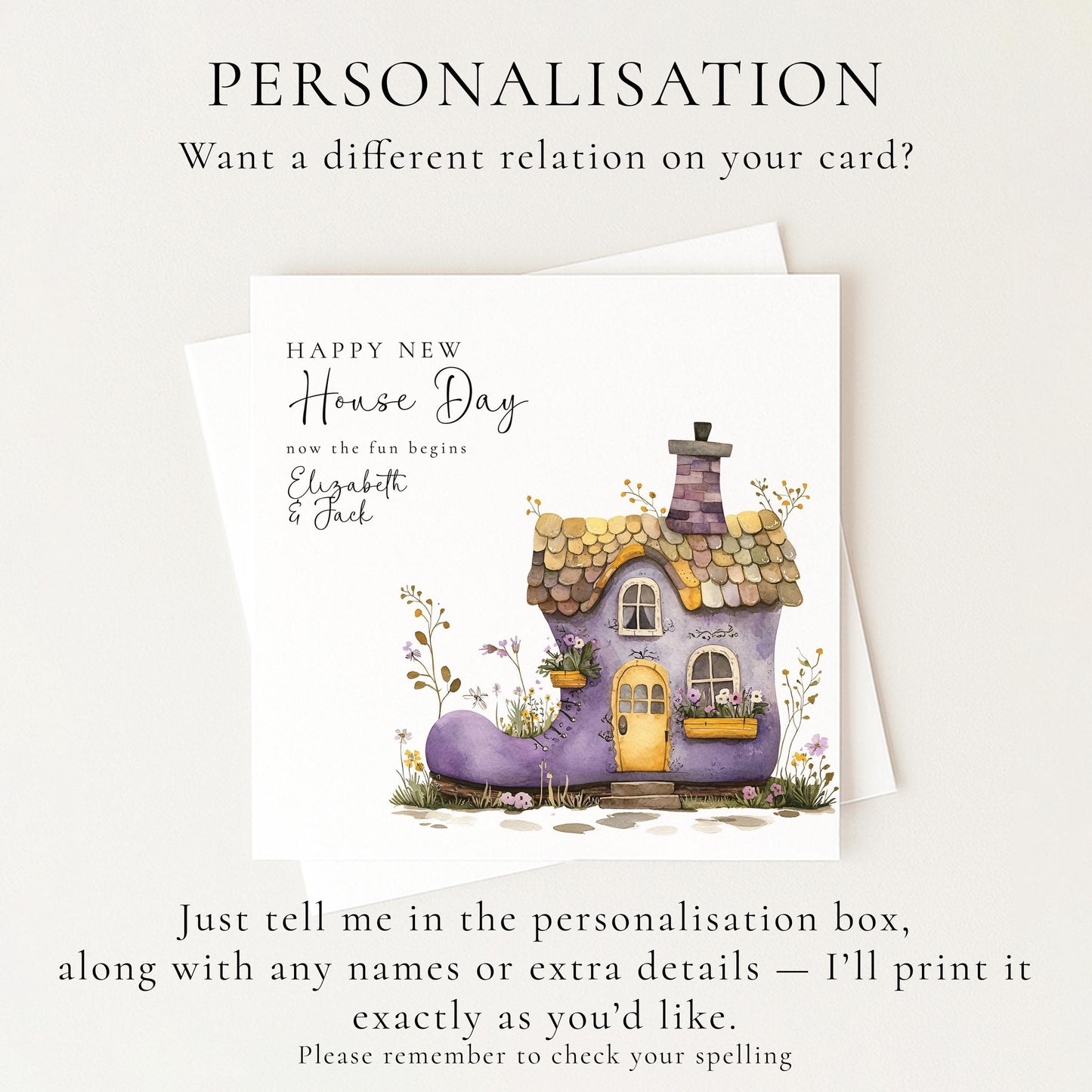 New Home Card Purple Boot