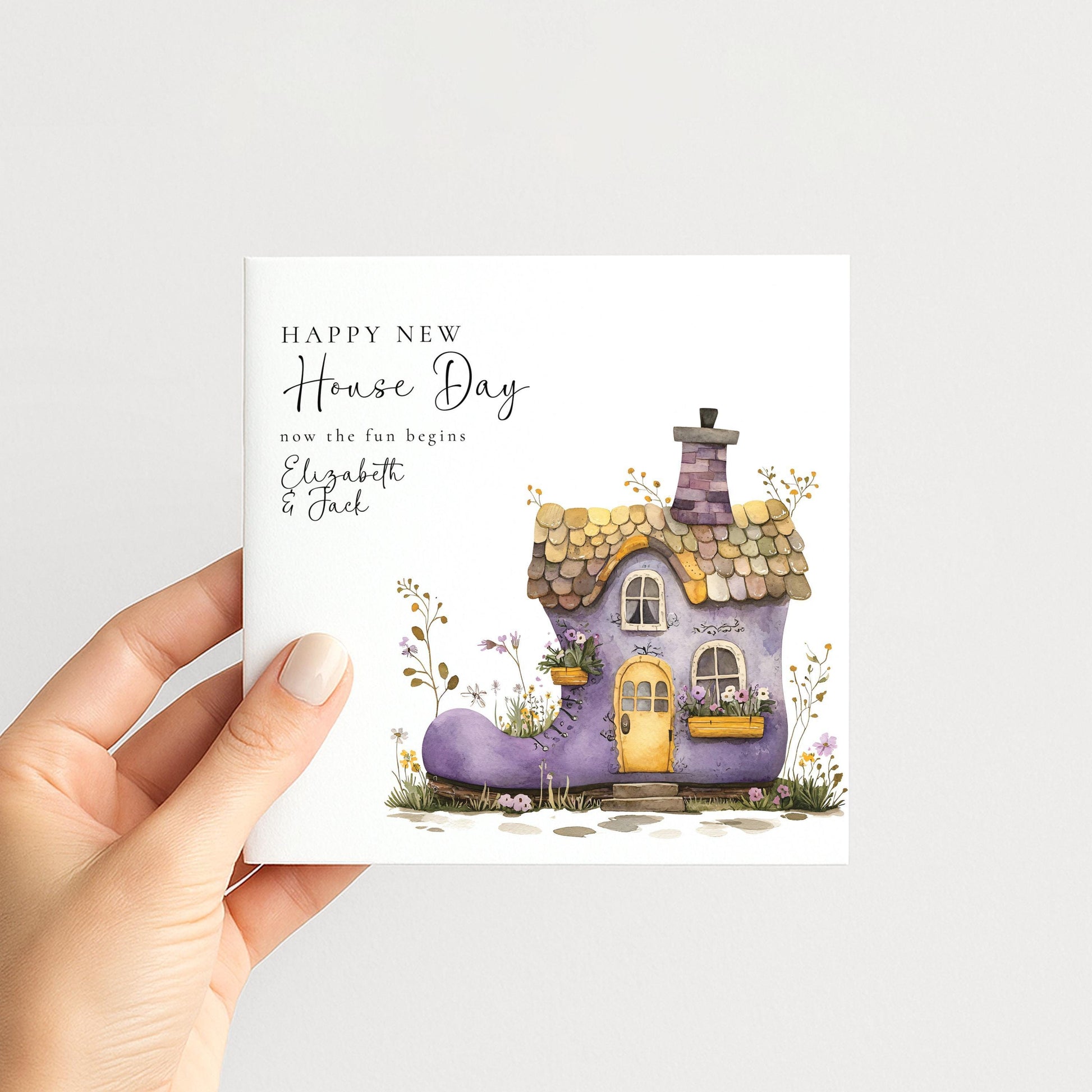 New Home Card Purple Boot