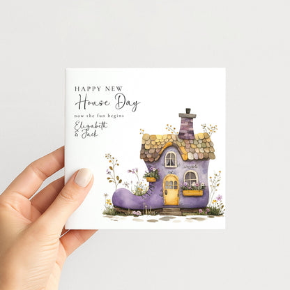 New Home Card Purple Boot