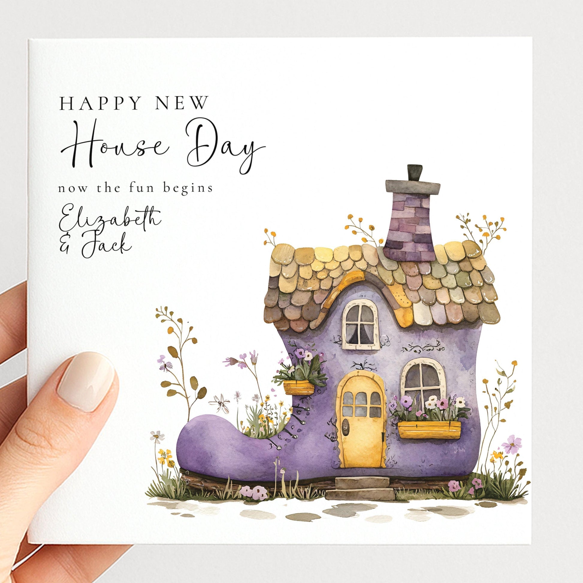 New Home Card Purple Boot