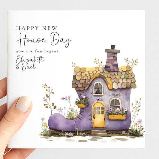 New Home Card Purple Boot