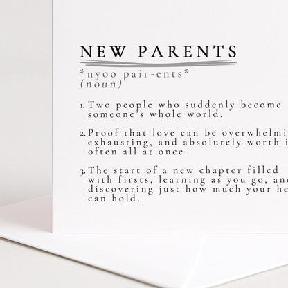 New Parents Card | Modern Baby Card Design – Neutral, Softly Worded Keepsake
