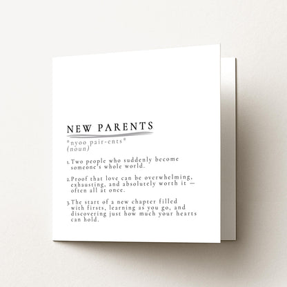 New Parents Card | Modern Baby Card Design – Neutral, Softly Worded Keepsake