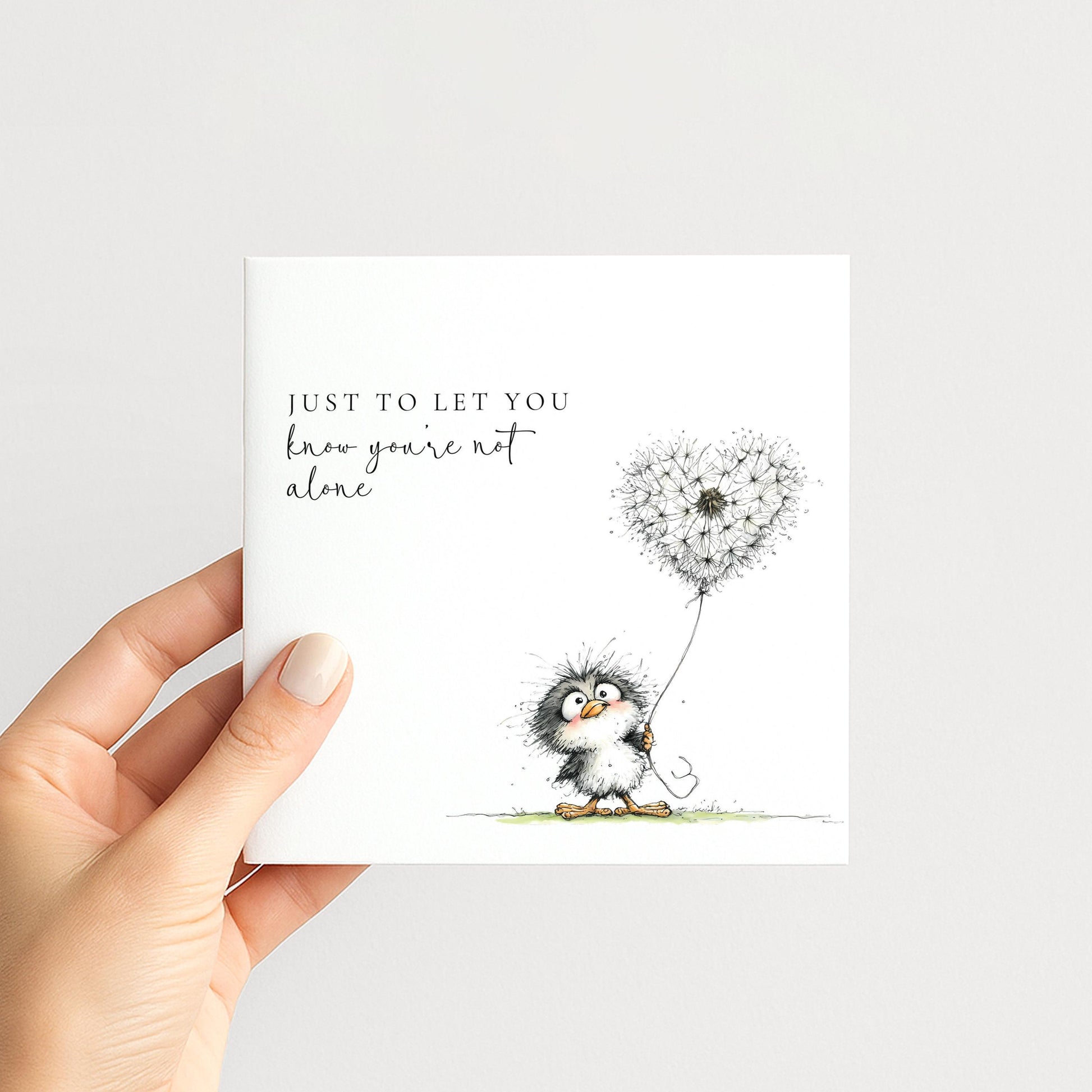 Not Alone Card – Comfort Greeting Card With Hand-Drawn Illustration & Calm Reassurance