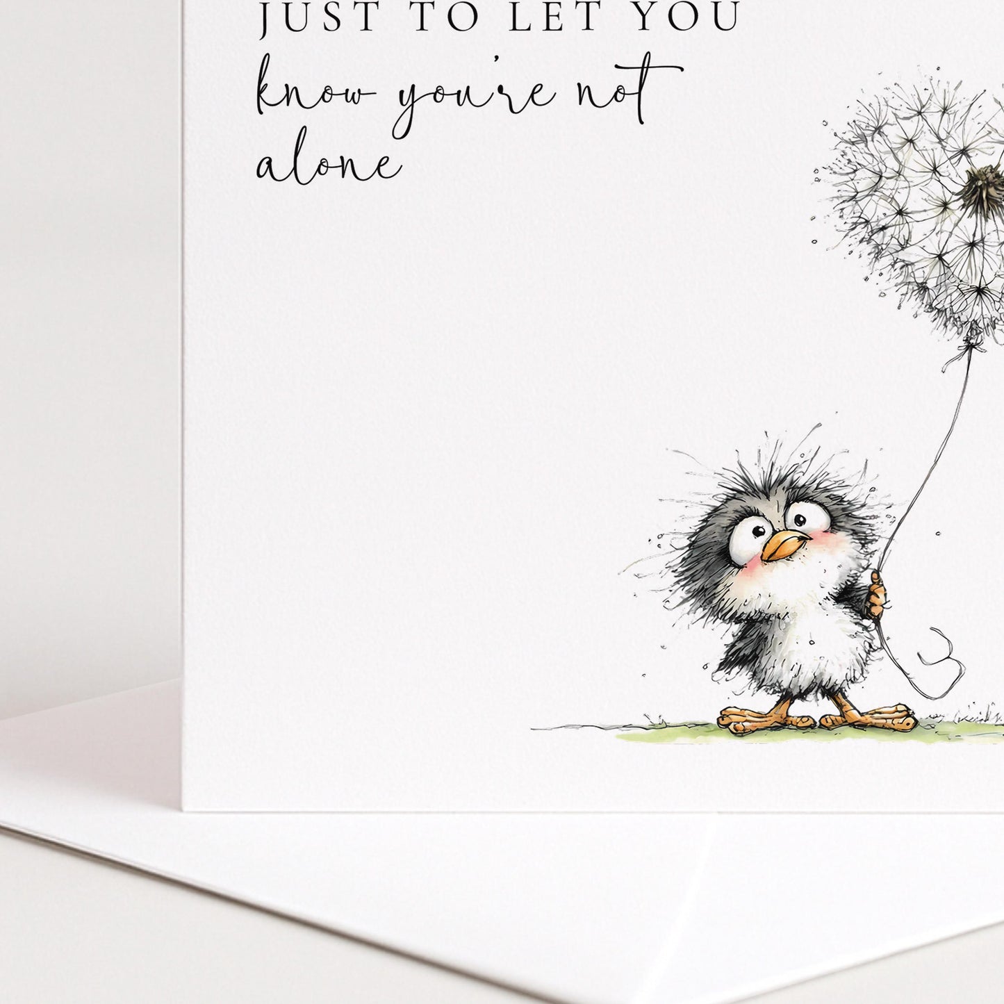 Not Alone Card – Comfort Greeting Card With Hand-Drawn Illustration & Calm Reassurance