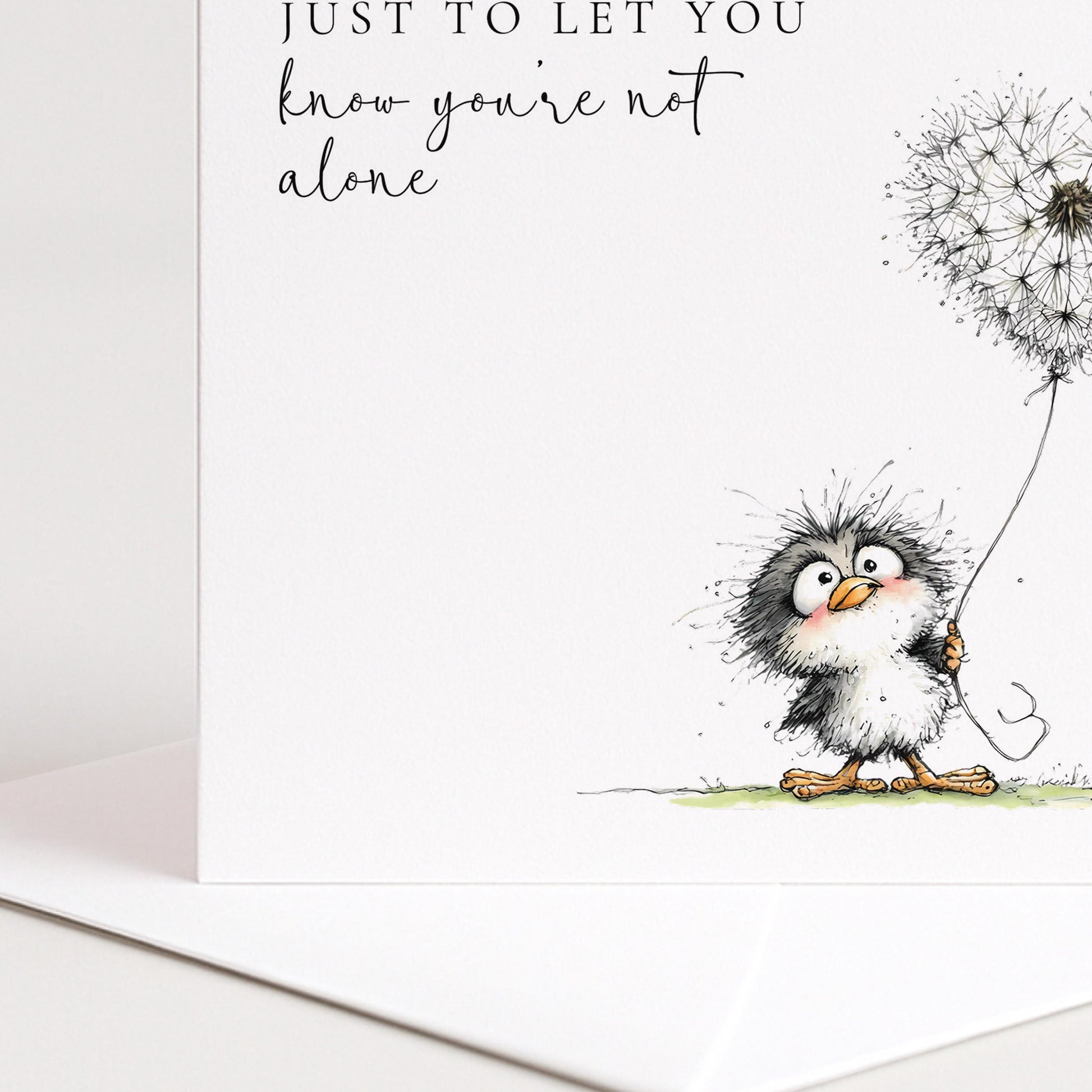 Not Alone Card – Comfort Greeting Card With Hand-Drawn Illustration & Calm Reassurance