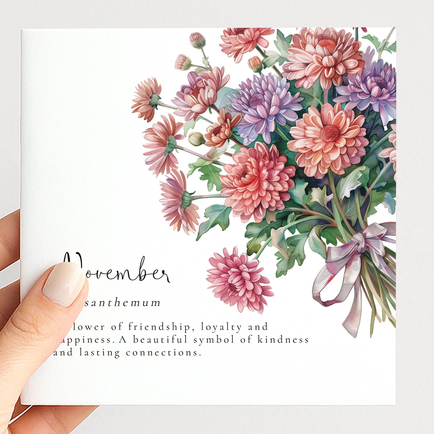 November Birth Flower Card