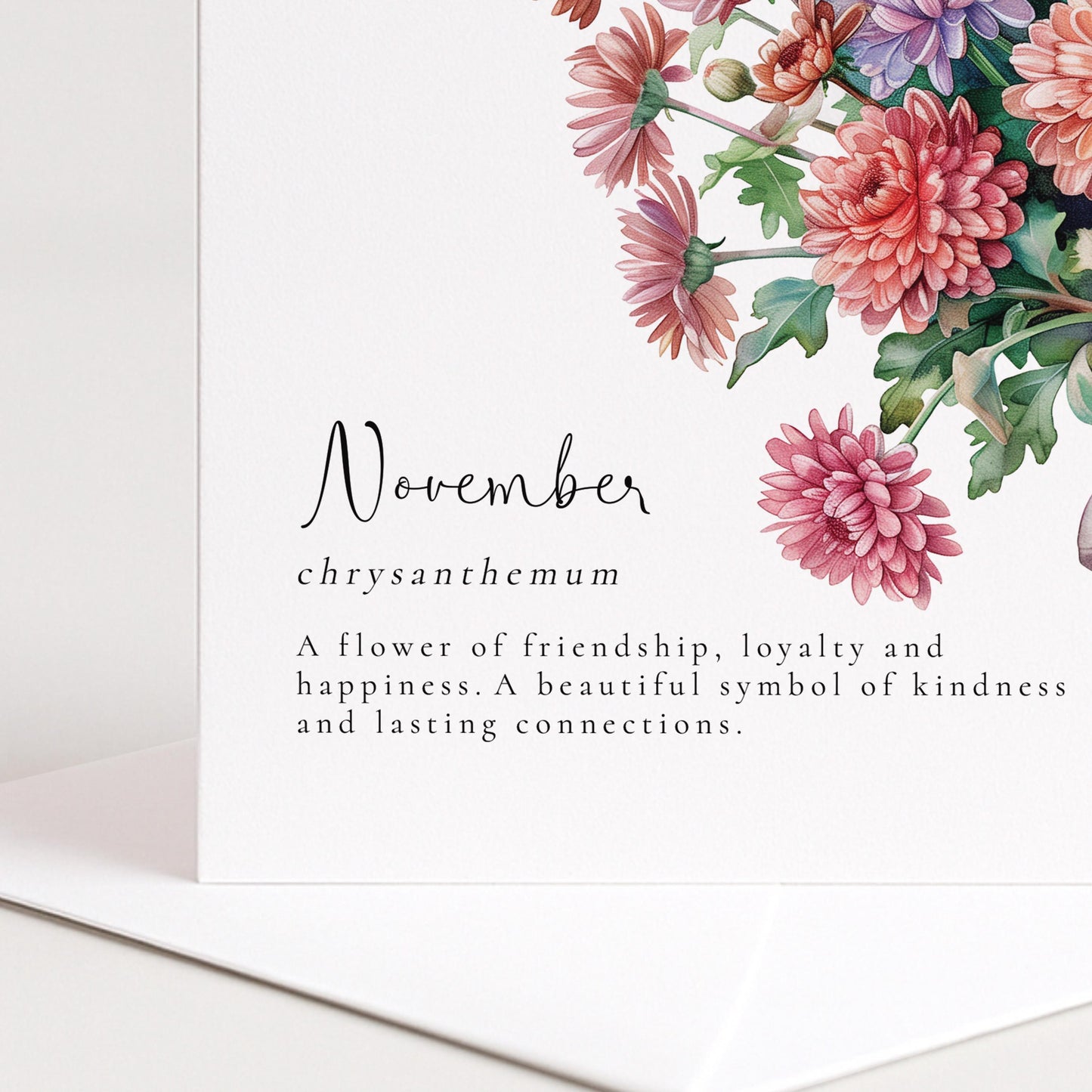 November Birth Flower Card